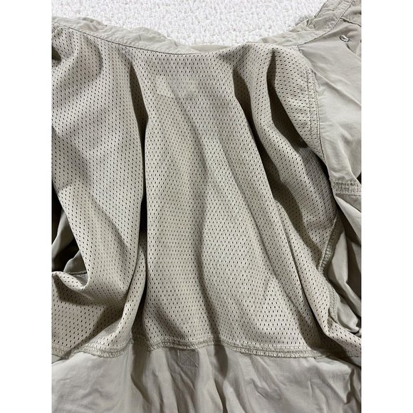 Guide Series Fishing Shirt Mens Large Vented Performance Button Up Brown Tan - Picture 5 of 10